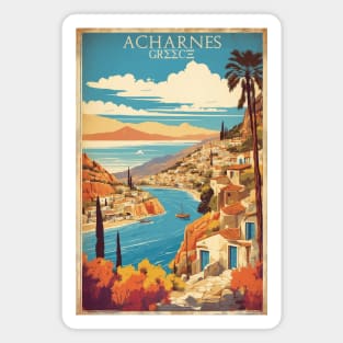 Archarnes Greece Vintage Tourism Travel Magnet